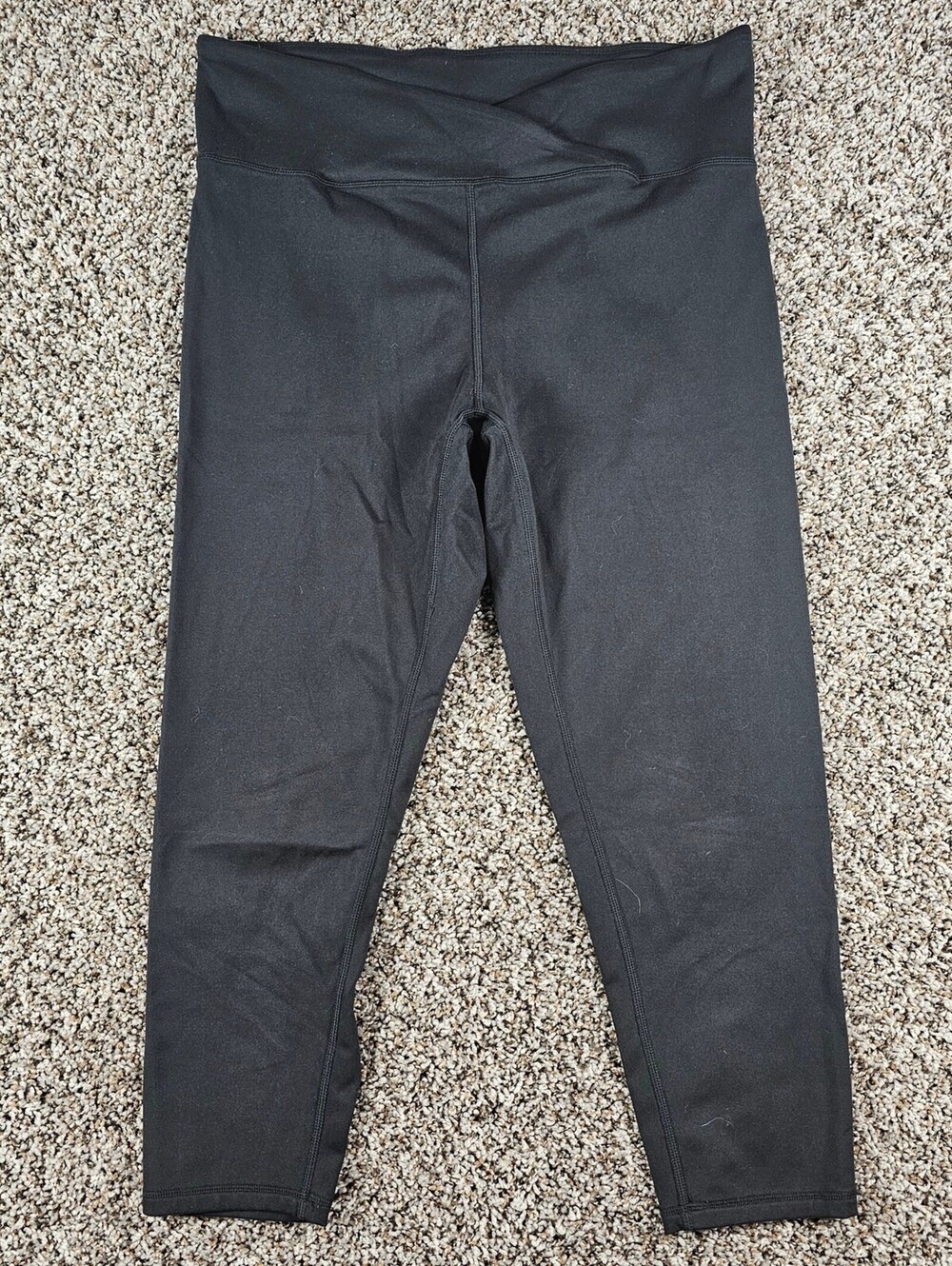 Balance Collection Womens Sz L Athletic Leggings Solid Black